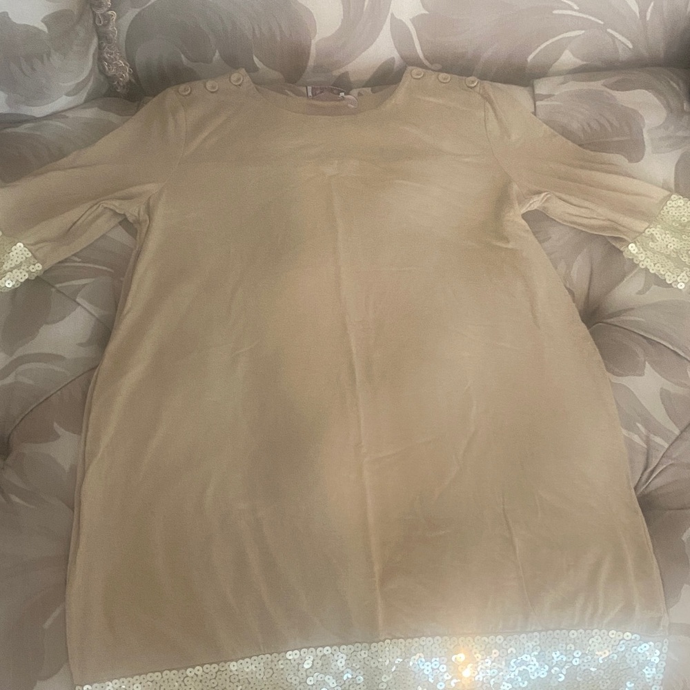 Juicy Beige Sequin Trim dress